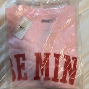 Samegang Rue 21 t-shirt pink with red “be mine” NWT Valentine’s